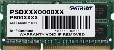 RAM Memorje Patriot Signature PSD38G16002S 8GB DDR3 1600MHz CL11 SO-DIMM 1x8GB e gjelbër