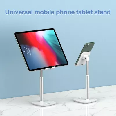 Mbajtëse telefoni/tableti Choetech H035, alumini, e bardhë dhe argjendtë, rregullim këndi dhe lartësie