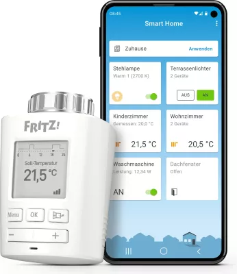 Termostat i mençur AVM FRITZ!DECT 301, kontroll me smartphone, i bardhë