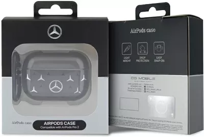 Mbështjellës Mercedes MEAP28DPMGS për AirPods Pro 2, motiv ylli i madh, i zi