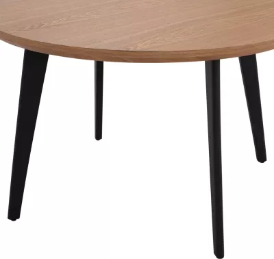 Tavolinë rrumbullake për ngrënie, stil rustik, FH9306.01, MDF, ngjyrë lisi, Φ120x75H cm