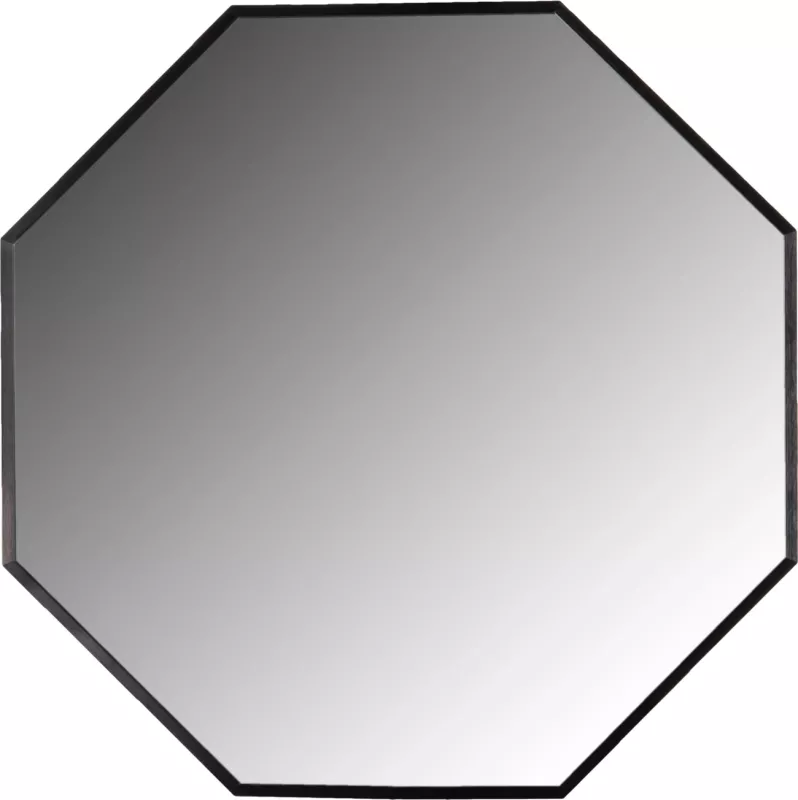 Pasqyrë muri oktagonale, kornizë alumini e zezë, FH9583.01, 55,5x2,5x55,5H cm