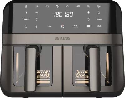 Fritezë me ajër të nxehtë AIWA FUTAGO AFR-9000 9L (2x4.5L) 2400W, e zezë/inox