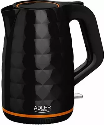 çajnik elektrik ADLER AD 1277B, 1.7L 2200W, bazë 360°, element ngrohës inox, i zi