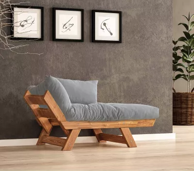 Karrige për kopsht, një vend, Skye Decor, ngjyrë teak dhe gri, CPT8153-140