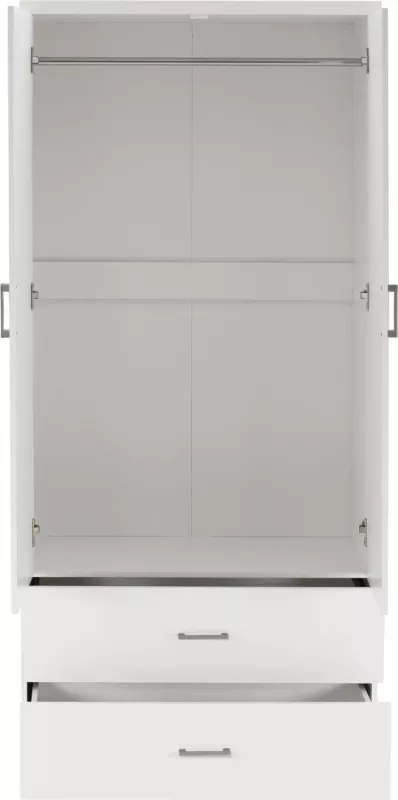 Dollap me 2 dyer dhe 2 sirtarë FH338.05 i bardhë 80x42,5x180,5 cm