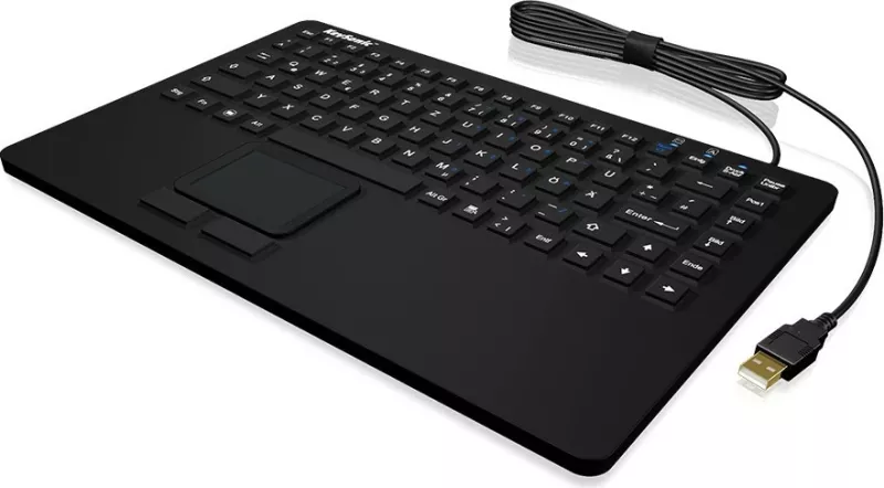 Tastierë industriale KeySonic KSK-5230IN, mini, USB, me touchpad, IP68, e zezë