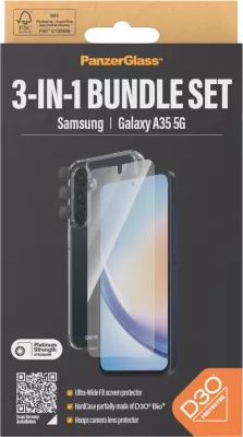 Mbështjellës PanzerGlass 3-in-1 për Samsung Galaxy A35 5G, transparent