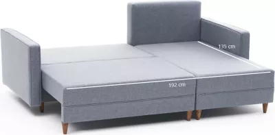 Kënd-sofa krevati Atelier del Sofa, Aydam, këndi djathtë, ngjyrë kaltër