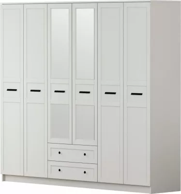 Dollap rrobash Skye Decor, ngjyrë e bardhë mat, RB-168-01-013, 210x210x52cm