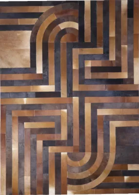 Qilim GEO për dhomë dite, lëkurë-lesh, kafe-bezhë, 170x240cm