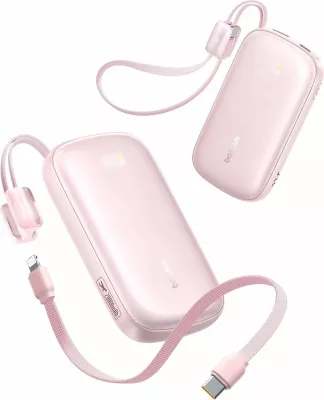 Powerbank Baseus EnerFill FC21 Qpow 3 Ultra 20000mAh 22.5W me display, rozë, me kabllo të ndashme