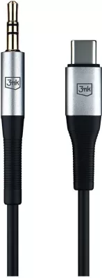 Kabllo audio 3mk, USB-C - Jack (3,5 mm), e zezë