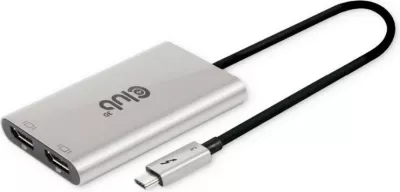 Adapter Thunderbolt 3 Club3D 2x DisplayPort 1.2 4K, argjendtë