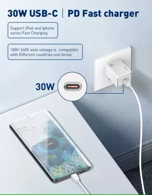 Karikues LDNIO A1508C 30W USB-C PD (5V/3A) i bardhë