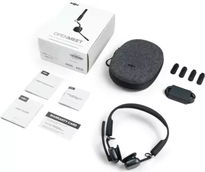 Kufje SHOKZ OpenMeet Wireless Bluetooth, Bone Conduction, për videokonferenca, E zezë