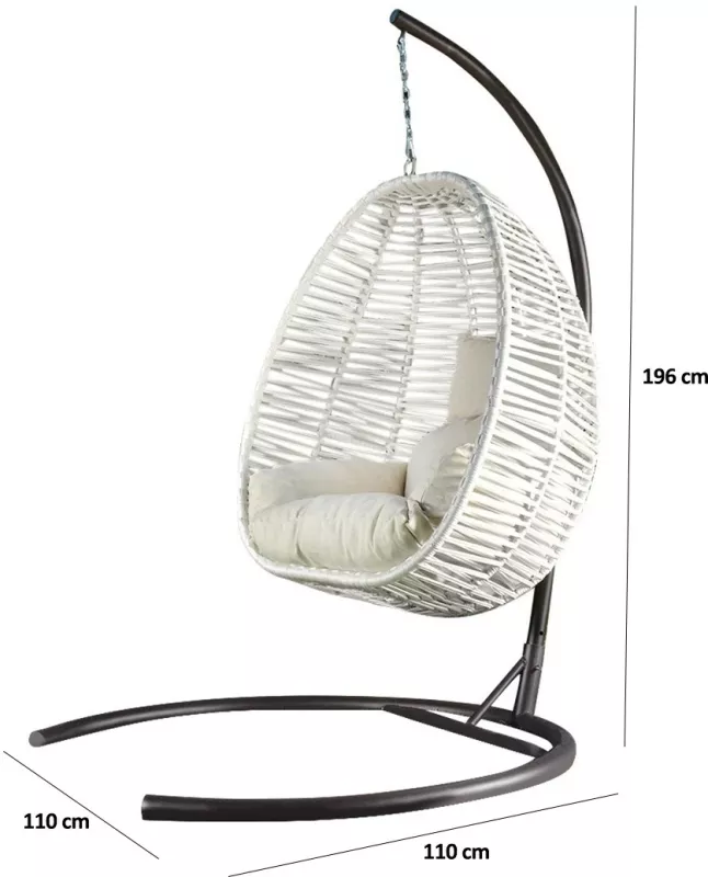 Karrige lëkundëse për kopsht, ngjyrë krem, Hanah Home