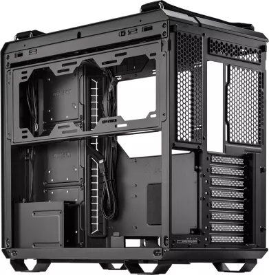 Kasë ASUS TUF Gaming GT502 PLUS, ATX Midi Tower, Dual Chamber, xham i kalitur, 4 ARGB fana + fan hub, USB-C, e zezë