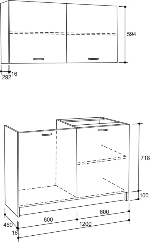 Njësi kuzhine melamine sonama-bardhë FH2439 46-29.2x120Y cm