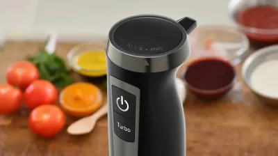 blender shkop AIWA KENKIRI 1500 Plus ABL-1500P, 1500 W, 40 shpejtësi + Turbo, 6 thika Titanium, me grirës 500 ml + rrahëse inox + gotë matëse 800 ml, zi/inoks