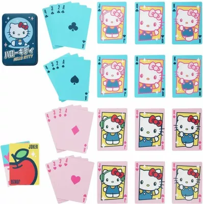 Letra loje Paladone Hello Kitty, 52+2 Joker (54 copë), me kuti ruajtëse, blu