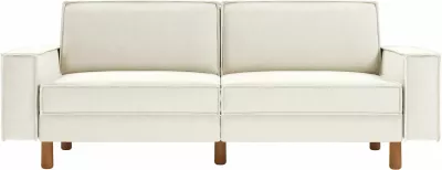 Divan treshe Atelier del Sofa, Sparrow 3, ngjyrë Milk Froth, këmbë arrë