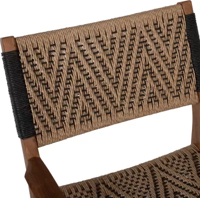 Karrige me krahë për ngrënie, dru teak, litar sintetik, 57x66x86H cm, FH9383.01