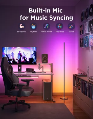 Lambader smart Govee Floor Lamp Lite, RGBICW, Wi‑Fi, 16 milion ngjyra
