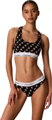 Sutjenë bralette pa mbushje për femra Calvin Klein Underwear LV00QF8493, e zezë-bardhë [Madhësia: L]
