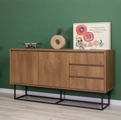 Set mobiljesh për dhomë dite Skye Decor, Laxus Takım 2, ngjyrë arrë dhe e zezë