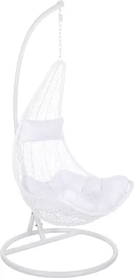 Fole varëse MILLIE FH5996.03 metal-sintetik ratan & jastëkë në të bardhë Φ95x195Hcm