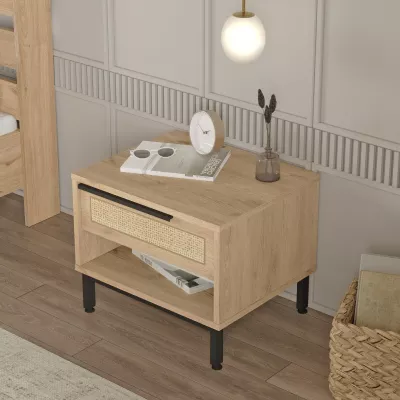 Komodinë natës Hanah Home, On14-Su, ngjyrë arre dhe lis