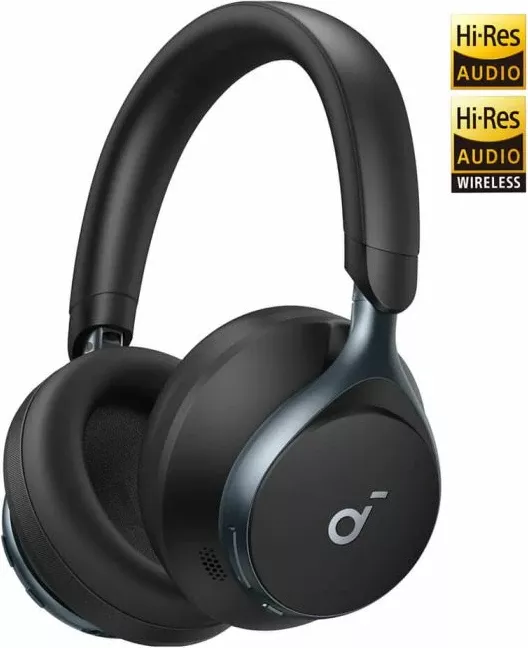 Kufje Bluetooth over-ear Anker Soundcore Space One A3035G11, ANC, Hi-Res LDAC, 40/55h, të zeza, set me kuti udhëtimi