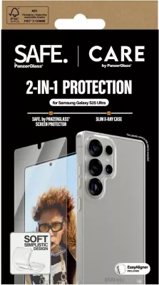Mbështjellës + xham mbrojtës PanzerGlass CARE 2in1 për Samsung Galaxy S25 Ultra, Transparent