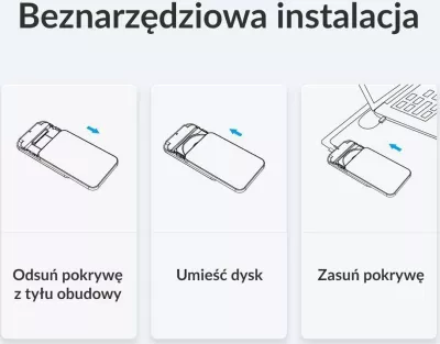 Kasë e jashtme për disk 2.5" Orico SATA USB 3.2 Gen 1, micro-B, deri 6TB, e zezë, me kabllo