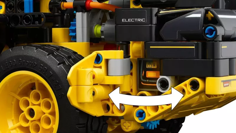 Set LEGO Technic Volvo L120 Electric Wheel Loader, 973 pjesë, për fëmijë 9+ vjeç, e verdhë/zezë