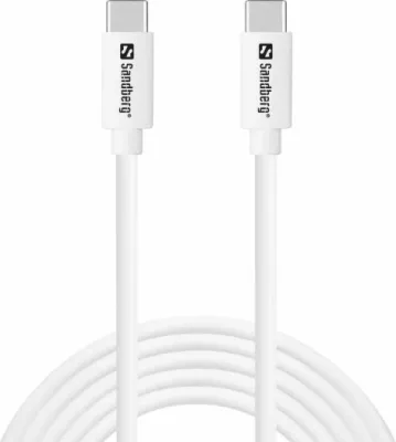 Kabllo karikimi USB-C në USB-C Sandberg 336-53 Saver, PD 65W, 2m, e bardhë
