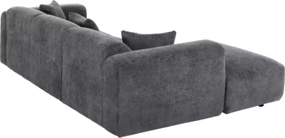 Divan qoshe, BRICKEN FH3275.04L, pëlhurë antracit, 110-282x98-160x72H cm