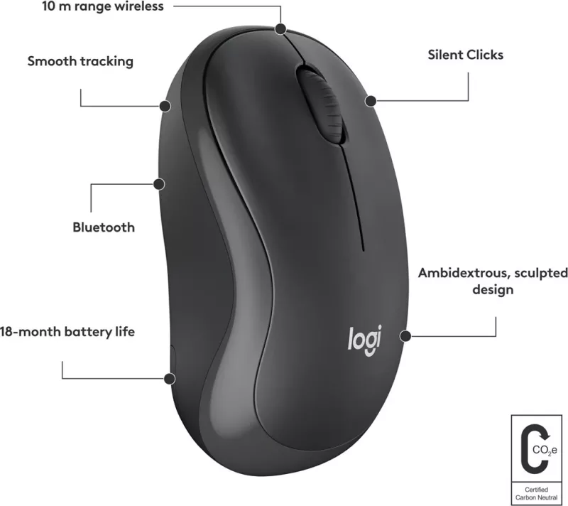 Mausi Logitech M240, Bluetooth, Ambidextrous
