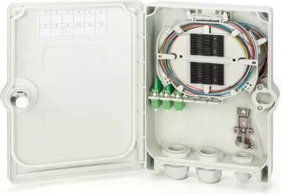 Kutia shpërndarëse fibër optike Digitus FTTH/FTTB, 12 fibra, LC/APC, e bardhë