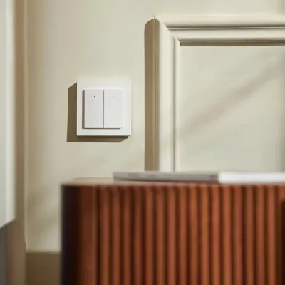 Switch dritash smart AQARA H2 EU WS-K07D, 2 butona, 1 kanal, Matter over Thread/Zigbee, i bardhë, paketim 1 copë