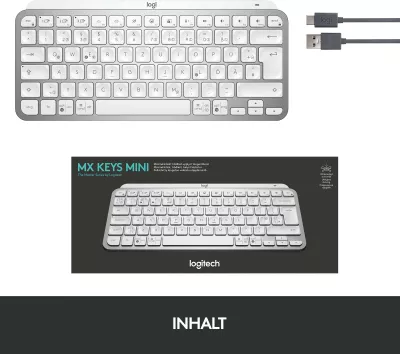 Tastierë wireless Logitech MX Keys Mini, e bardhë, me ndriçim