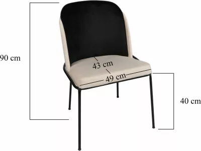 Set karrigesh (4 copë), Skye Decor, Dore 145 V4, ngjyrë e zezë dhe krem