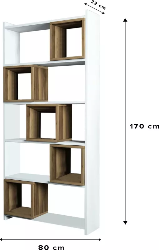 Raft librash Hanah Home, Box, bardhë dhe arre