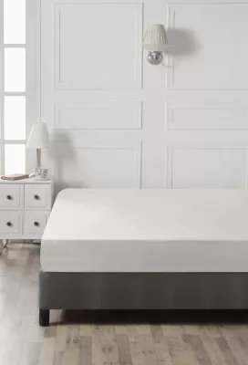 Çarçaf i bardhë fitted Ranforce Single XL, L'essentiel