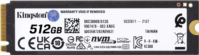 SSD Kingston Technology 512GB KC3000 M.2 2280 NVMe