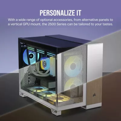Kasë Corsair 2500X RGB Midi Tower mATX e bardhë