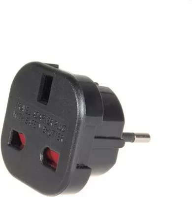 Adapter Maclean MCE72 për prizë EU në UK, i zi