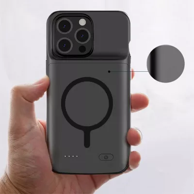 Mbështjellës me bateri Tech-Protect PowerCase për iPhone 15 Pro, MagSafe, 7000mAh, Zi