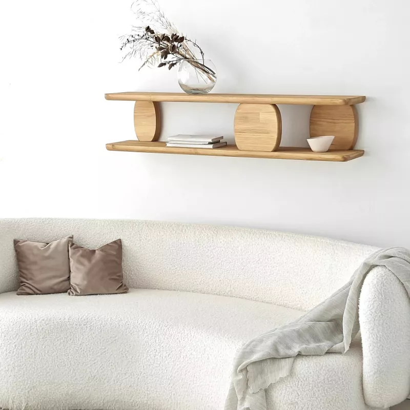 Raft muri Modena, ngjyrë lisi, Hanah Home